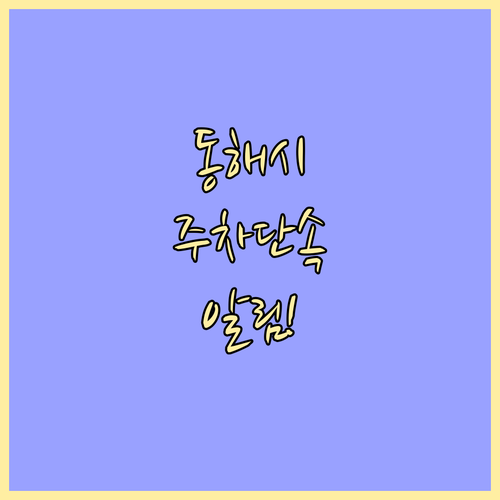 동해시 주정차 단속 알림 서비스 신청..