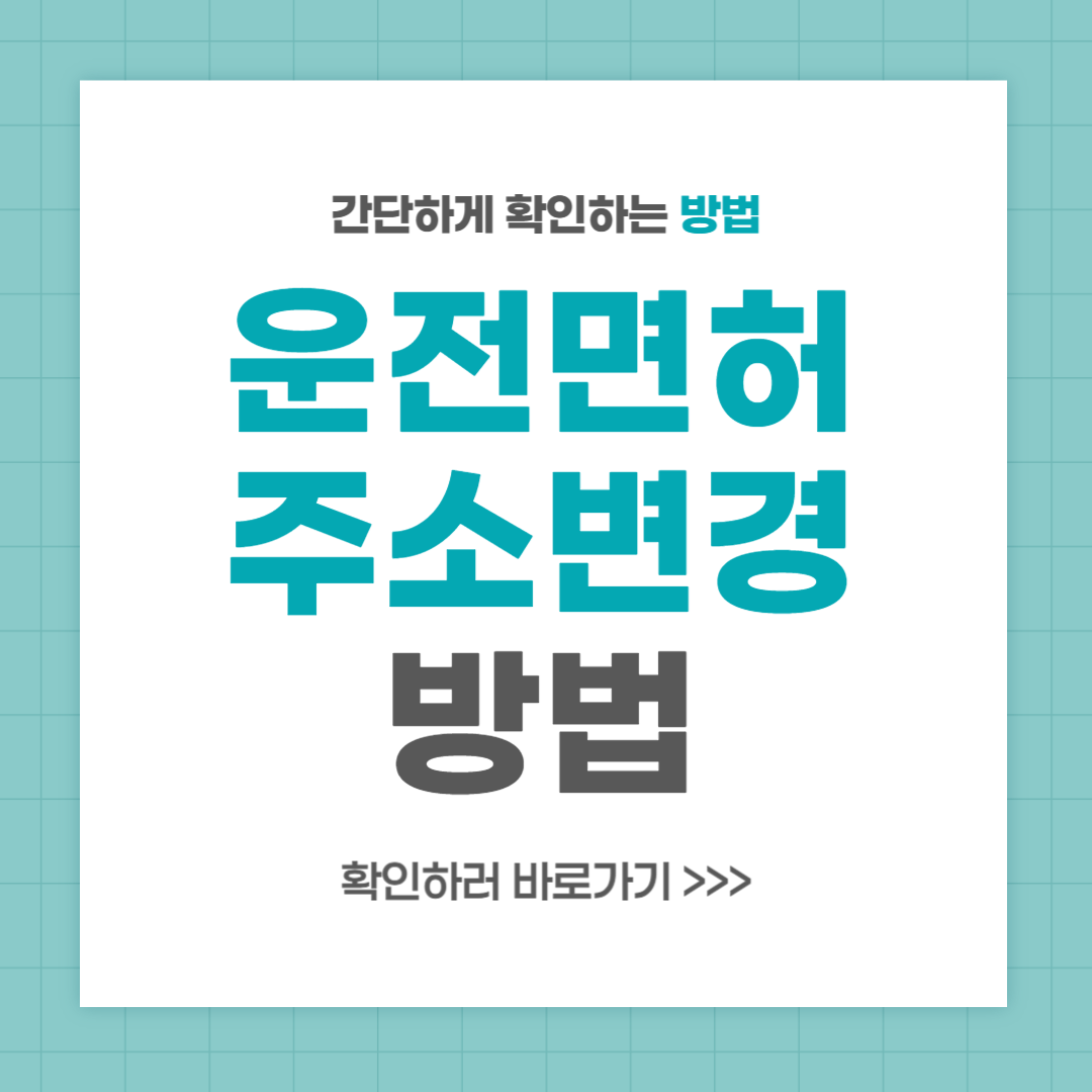 운전면허 주소변경 방법 모바일 필요서류 과태료