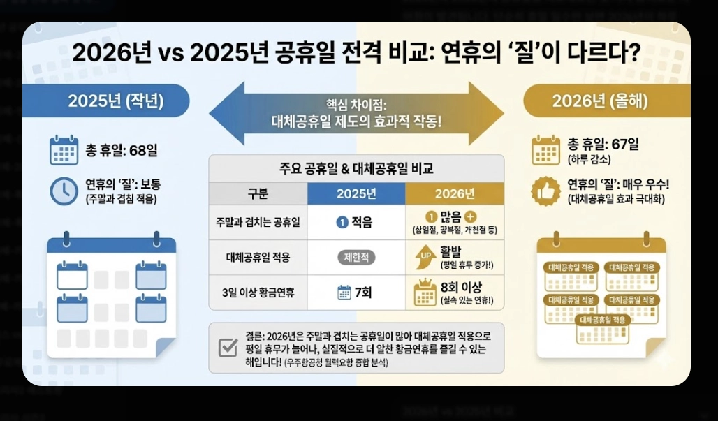 2026년 설날 연휴 날짜 및 대체공휴일