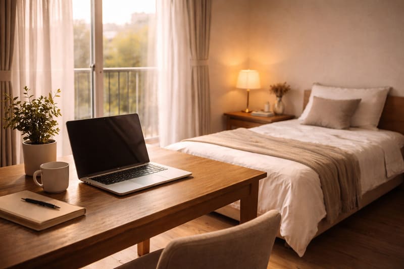 청년 주거급여 분리 지급 신청 조건을 확인하기 위해 방문한 자녀의 독립 원룸 인테리어와 아늑한 방의 모습