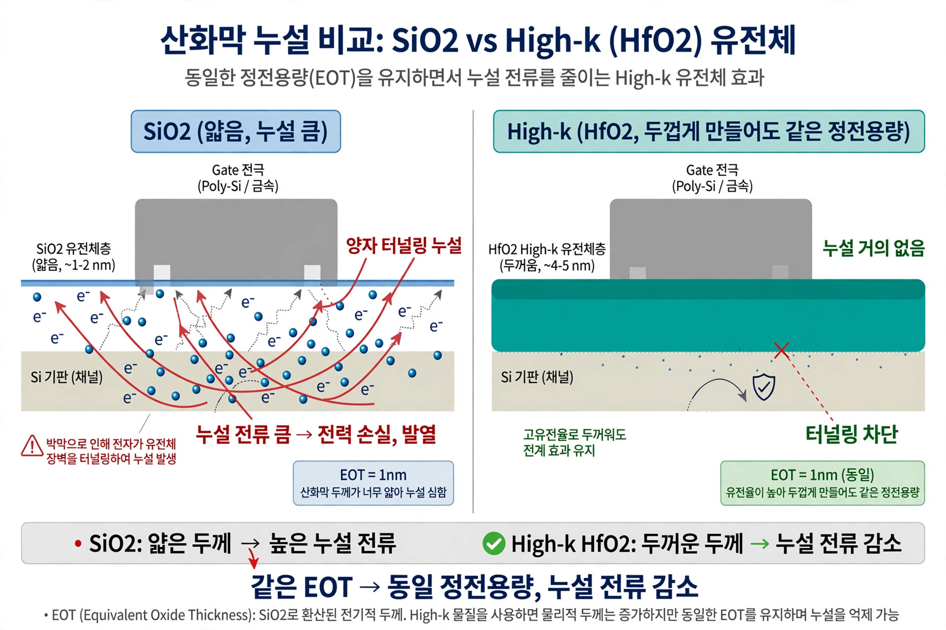 High-k와 SiO2 비교