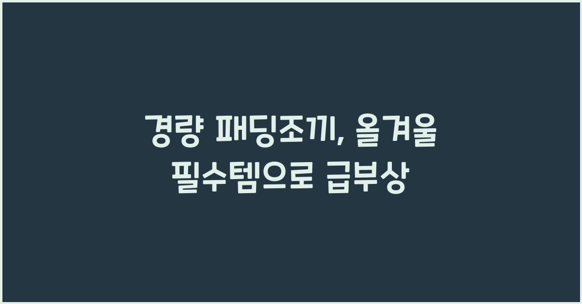 경량 패딩조끼