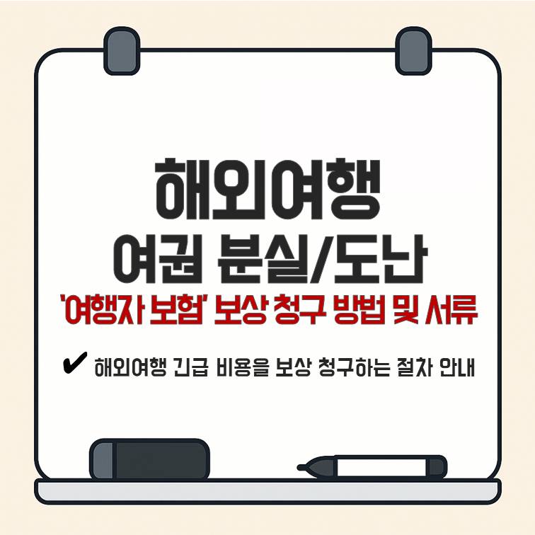 여행자 보험 여권 분실/도난 시 해외여행 긴급 비용을 보상 청구하는 방법 및 서류를 요약한 포스팅의 대표 썸네일