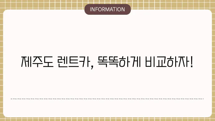 제주도 렌트카 비교사이트