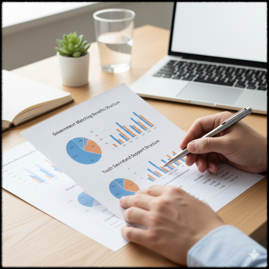 청년내일저축계좌 매칭 지원 구조를 분석하는 모습