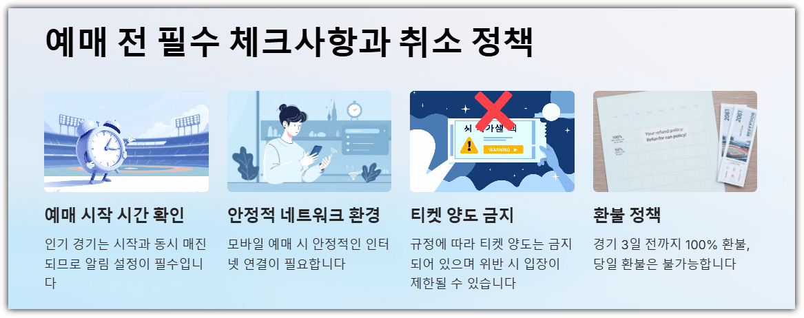 예매전 필수 체크사항과 취소 정책