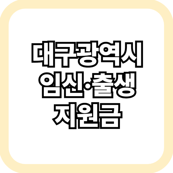 대구광역시 임신, 출생 지원금