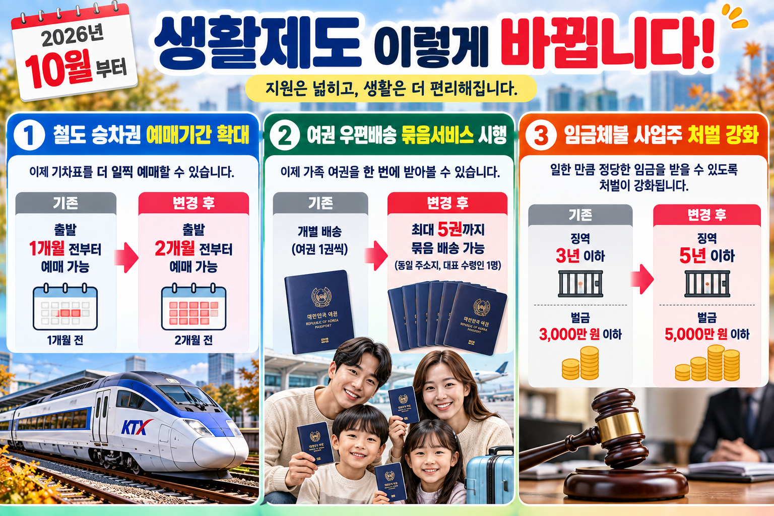 생활제도 이렇게 바뀝니다