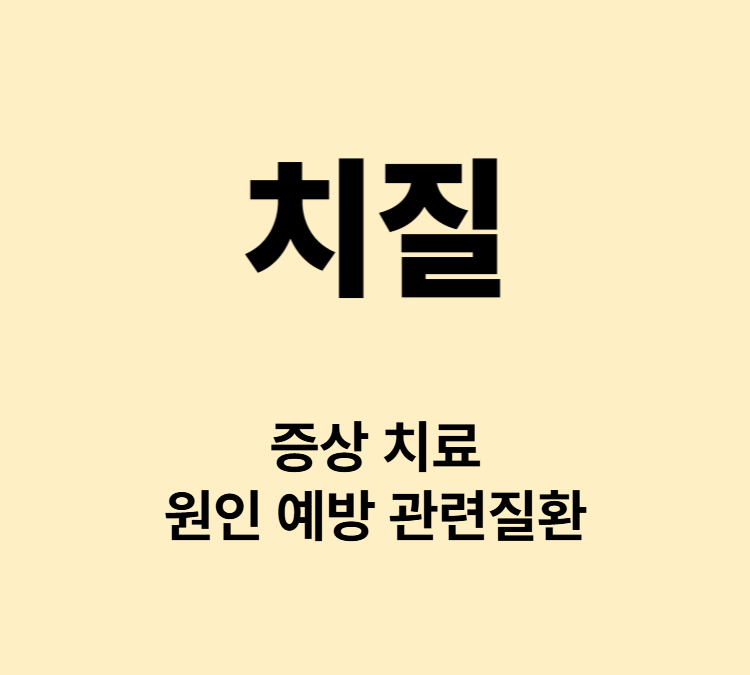 항문 출혈 돌출 가려움 치질 증상 병원치료