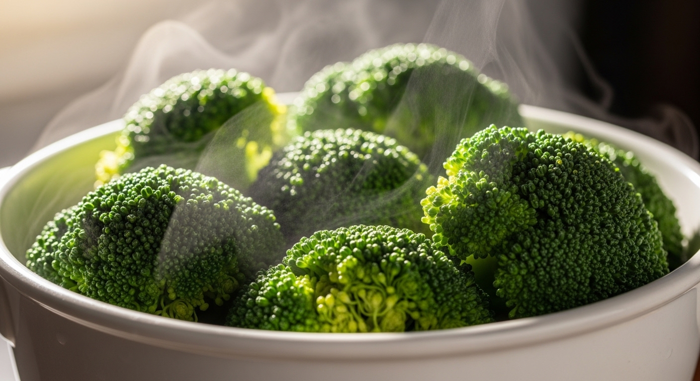 헬리코박터균 억제 성분인 설포라판이 풍부하여 위장 내 염증을 줄여주는 찐 브로콜리