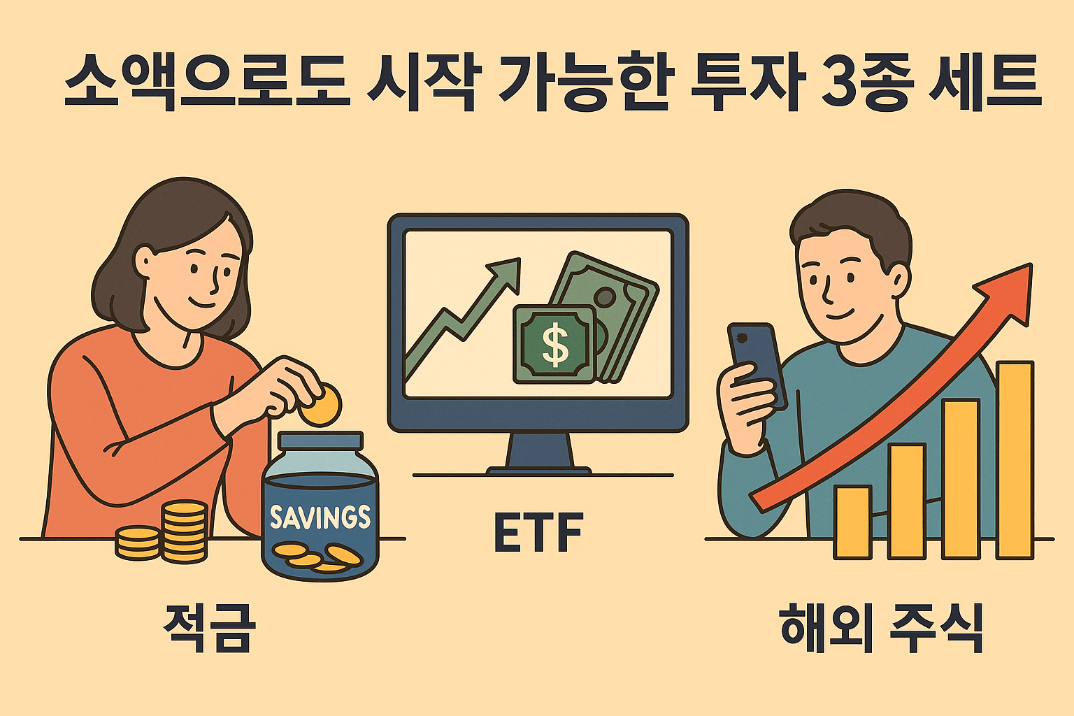 소액으로도 시작 가능한 투자 3종 세트: 적금·ETF·해외 주식 체험기
