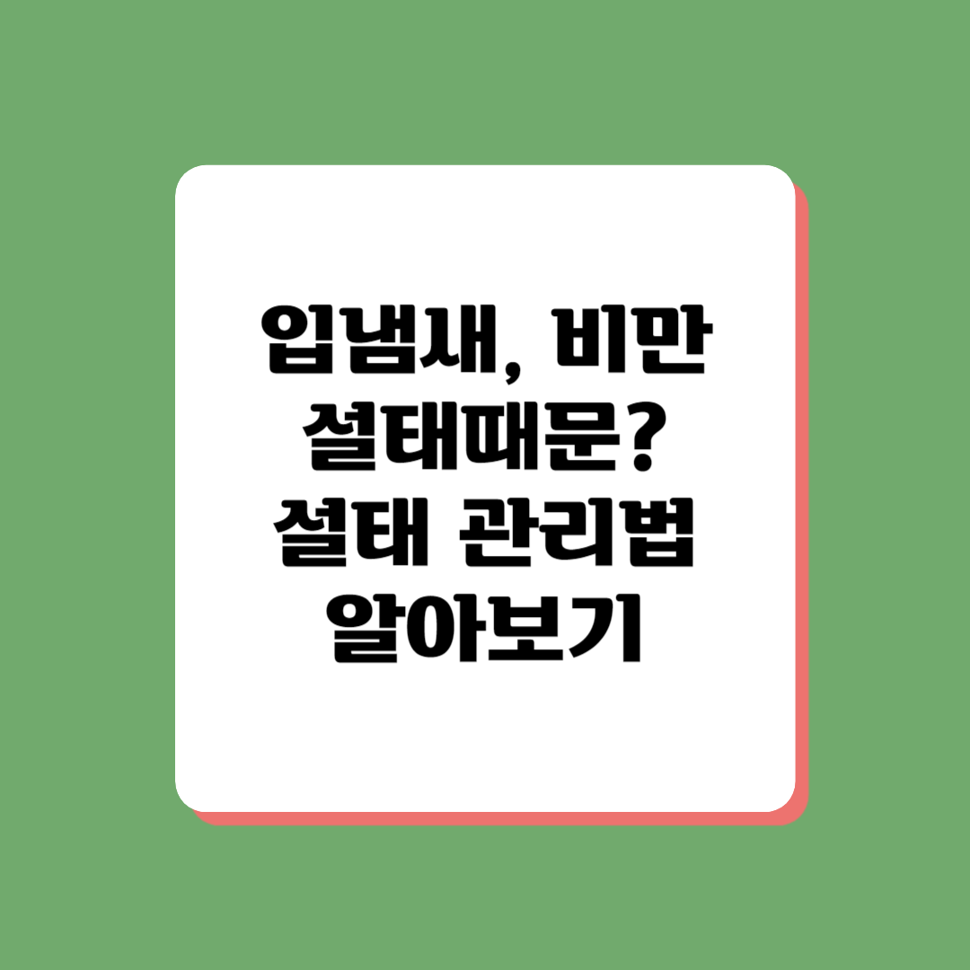 설태 관리법