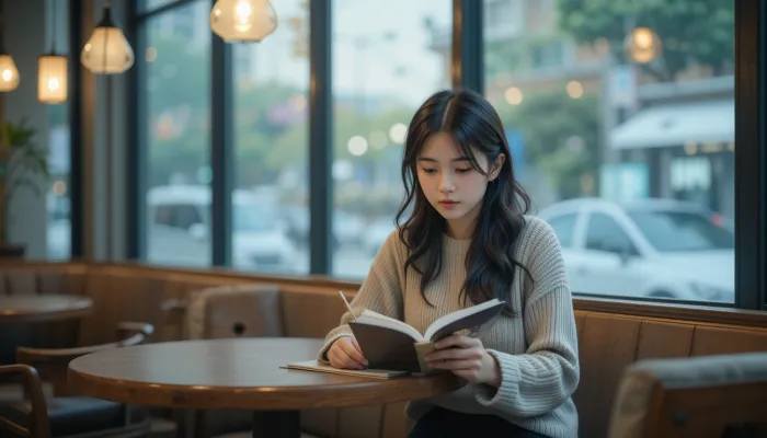 관계 스트레스를 기록으로 정리하는 여성의 모습