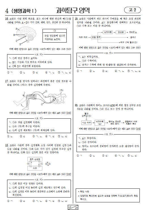 2020-6월-고2-모의고사-생명과학 1-기출문제-다운