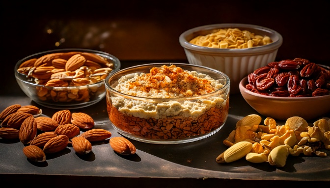 견과류를 비건 디저트
