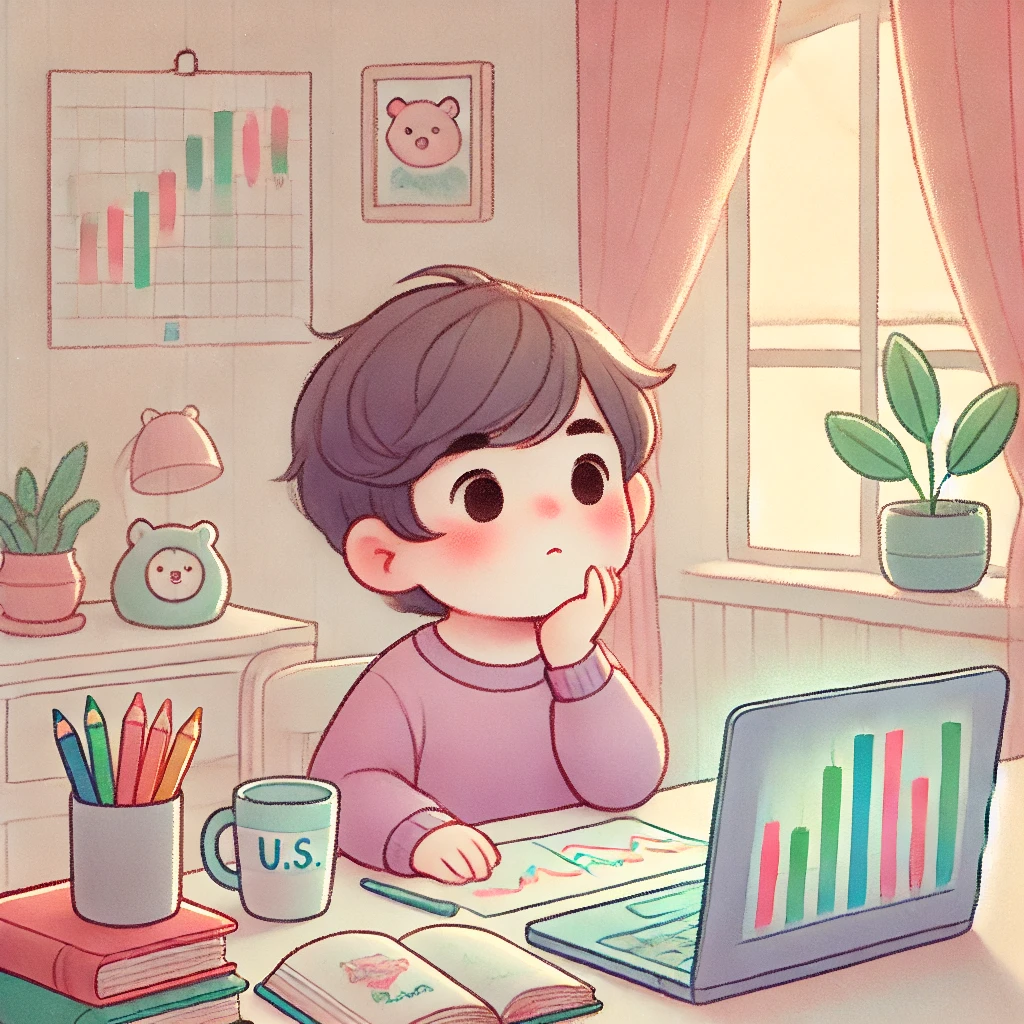 주식 고민하는 아이