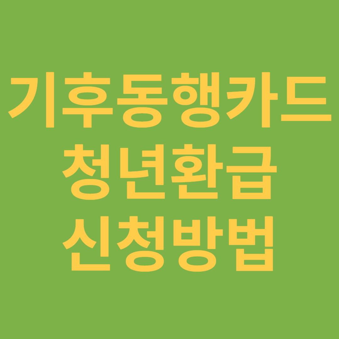 2024 기후동행카드 청년환급 신청방법