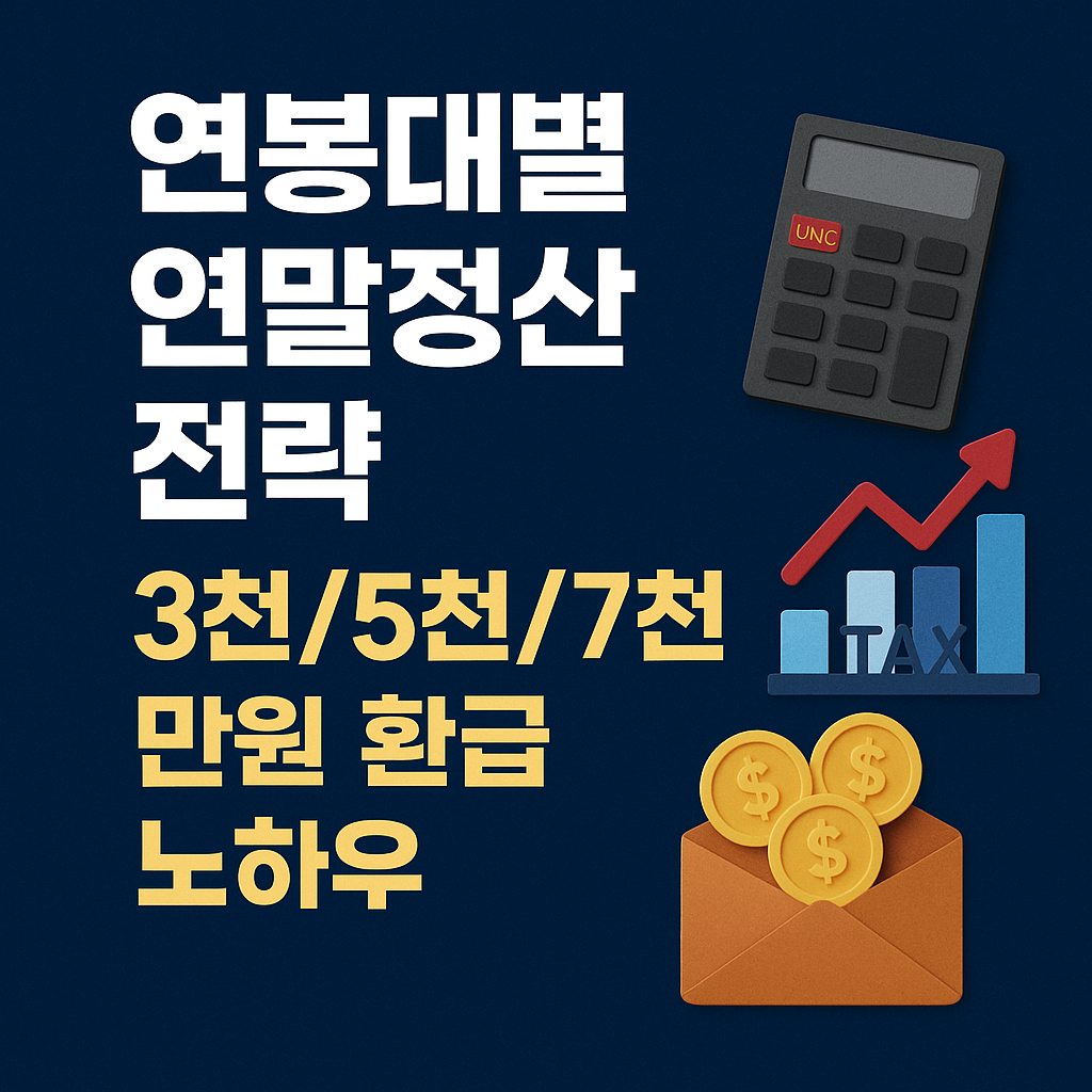 연봉대별 연말 정산 전략! 3천.5천.7천만원 근로자라면 꼭 봐야할 환급 노하우 총정리