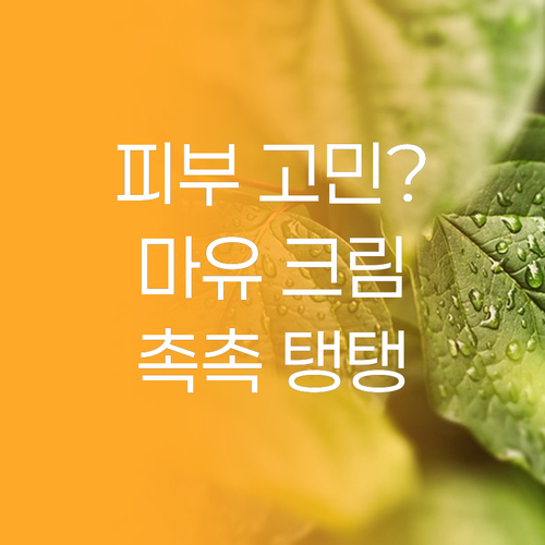 피부 고민 끝! 마유 크림으로 촉촉 