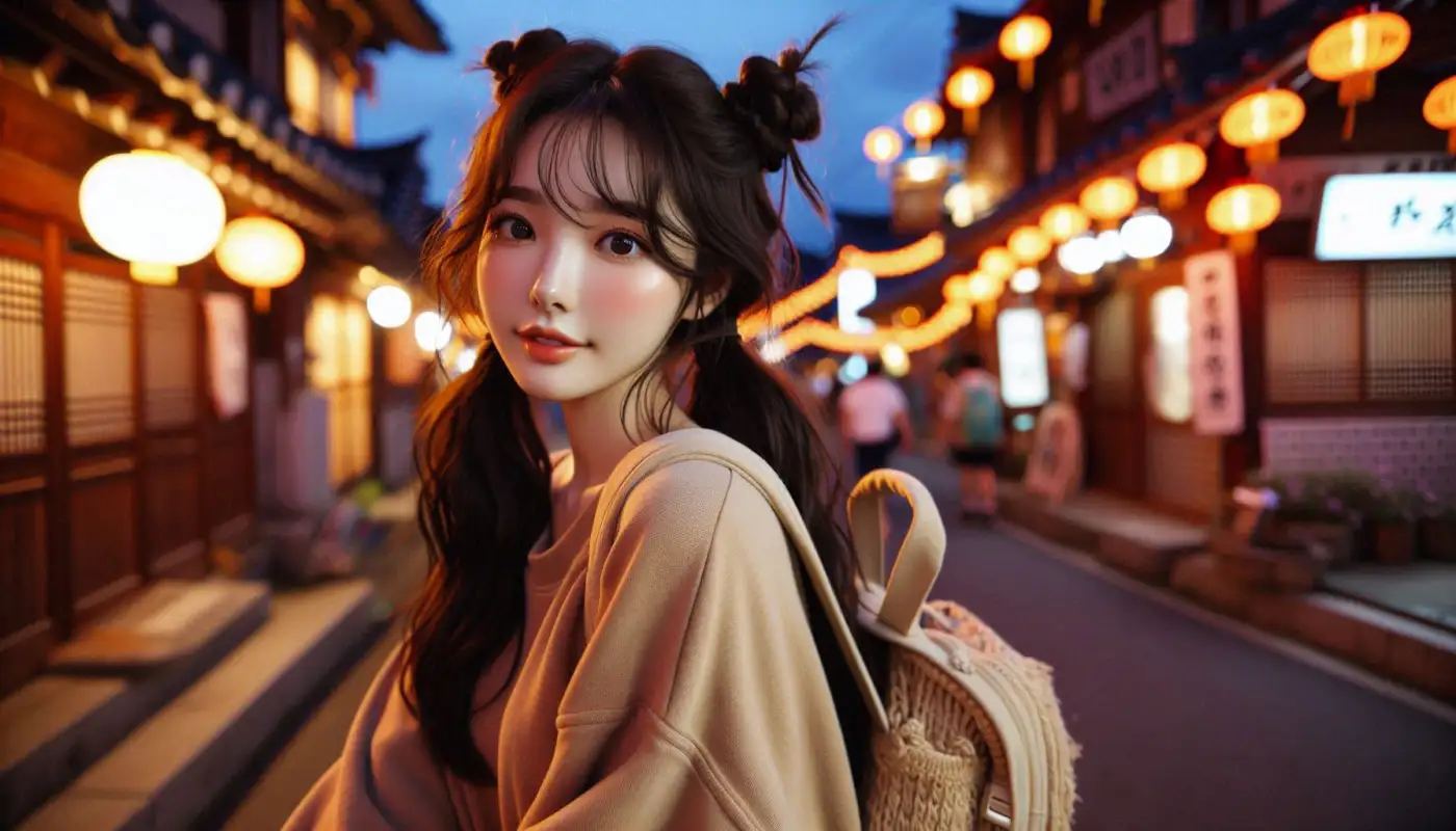 가을-당일치기-여행알아보고-관광하는-여성의-모습