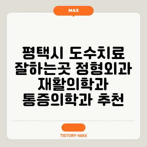 평택시 도수치료 잘하는곳 정형외과 재활의학과 통증의학과 추천