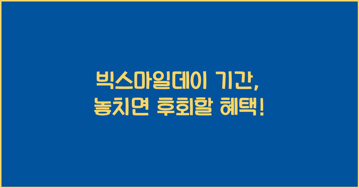 빅스마일데이 기간