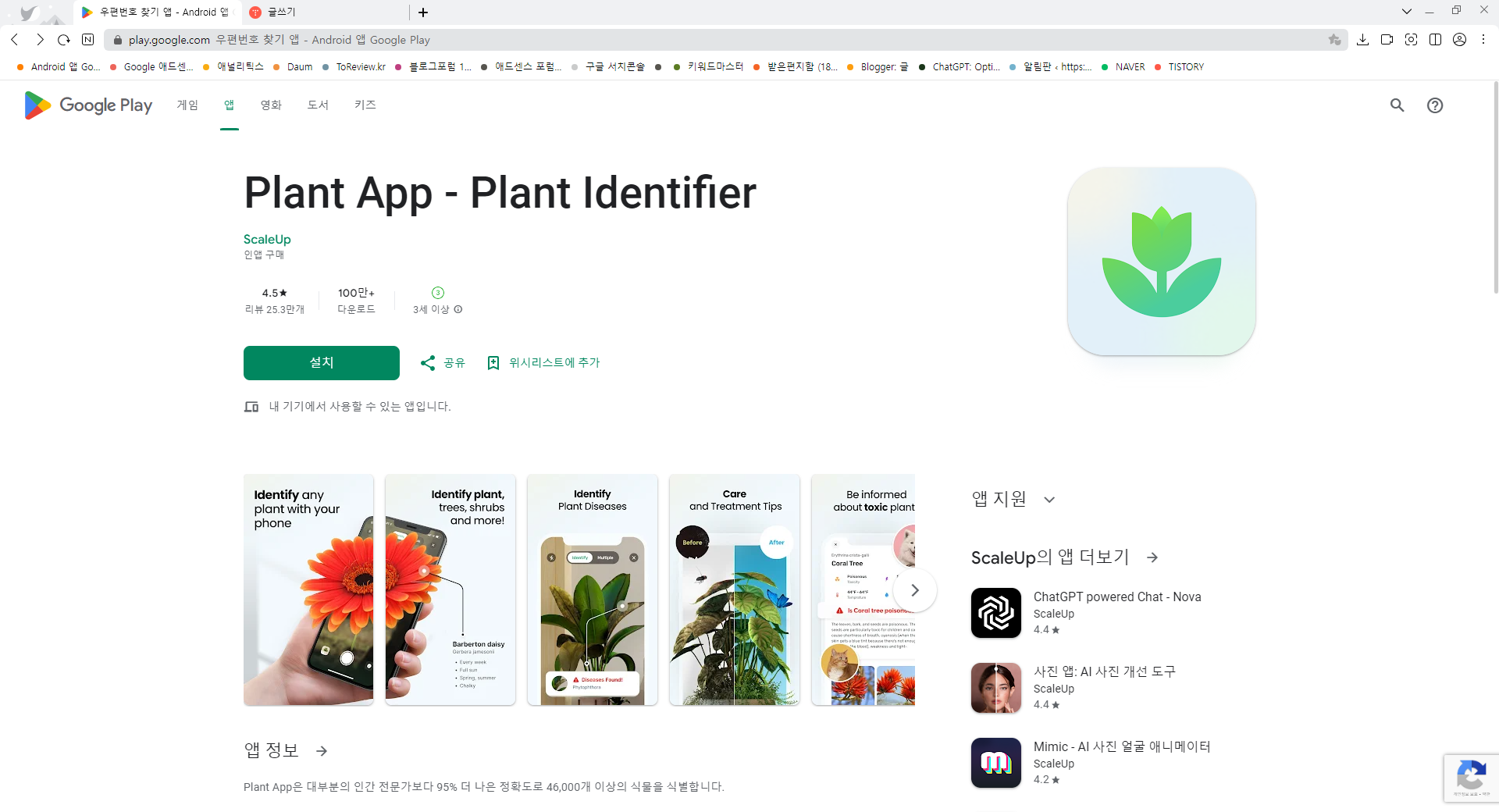 식물 식별(Plant App) 어플, AI 식물 식별 하기, 사진으로 식물 이름 찾기