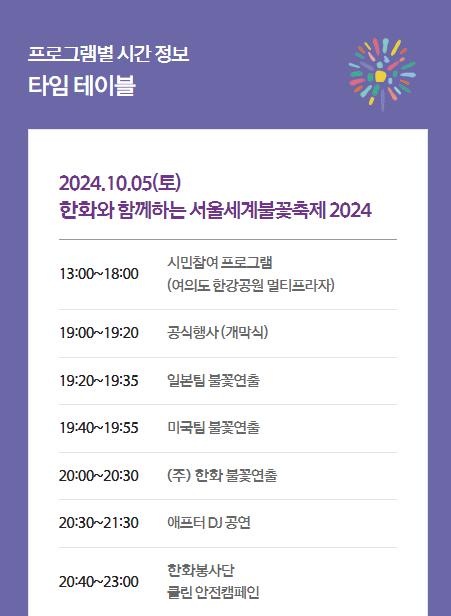 2024서울불꽃축제 한강공원