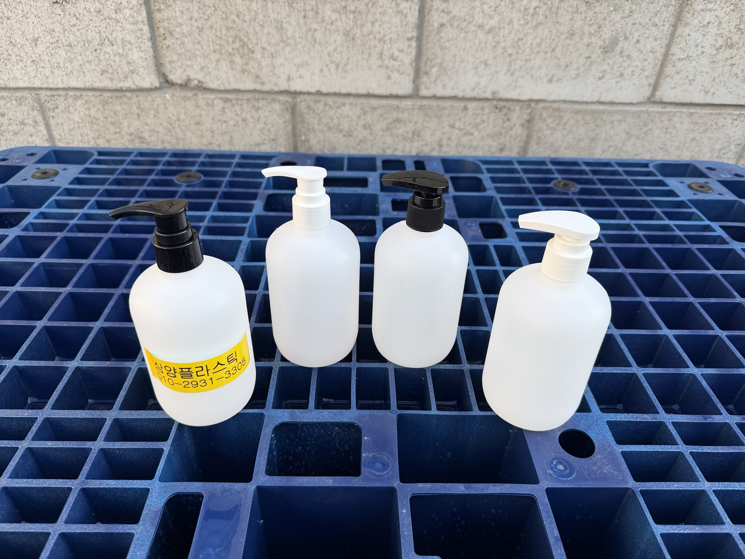 350ml 펌프용기 삼양플라스틱 P350 높은위치에서 본모습