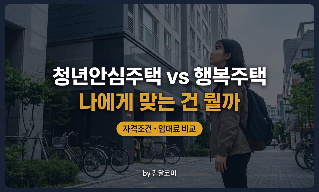 원룸 건물 앞에 서 있는 청년