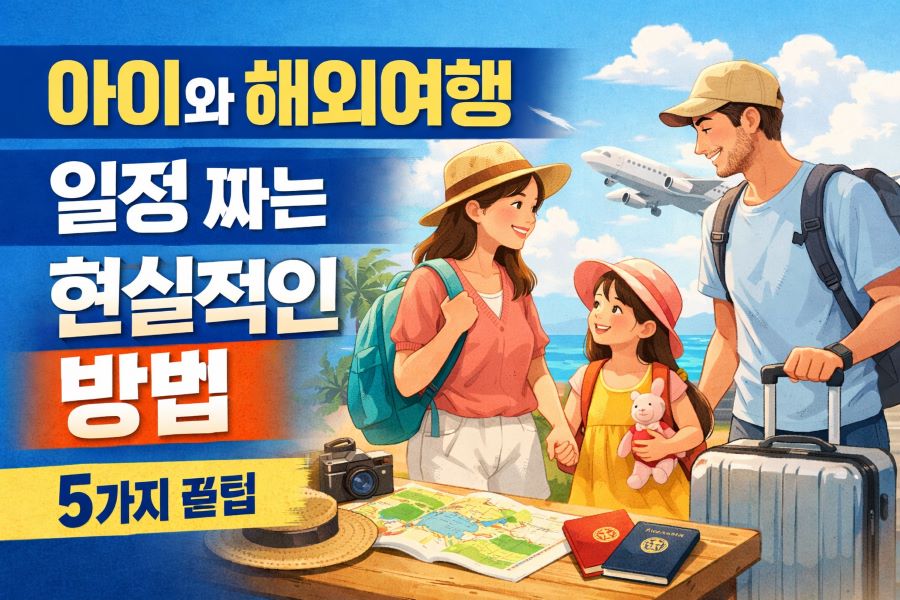 아이와 해외여행 일정을 현실적으로 짜는 방법을 정리한 썸네일