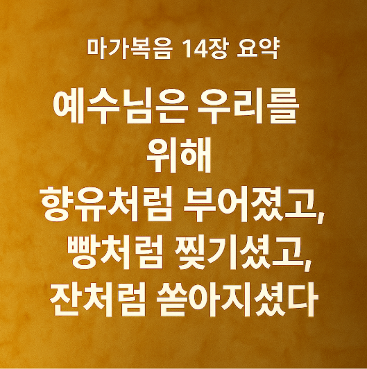 마가복음 14장 요약(묵상포인트)