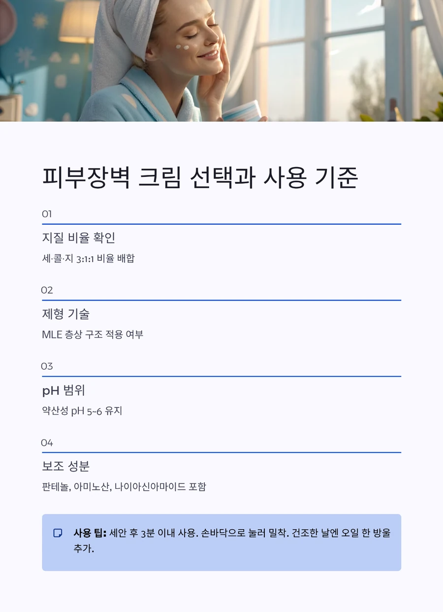 피부장벽 크림 선택과 사용 기준