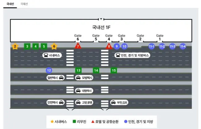 김포공항 국내선 버스 타는곳 정류장