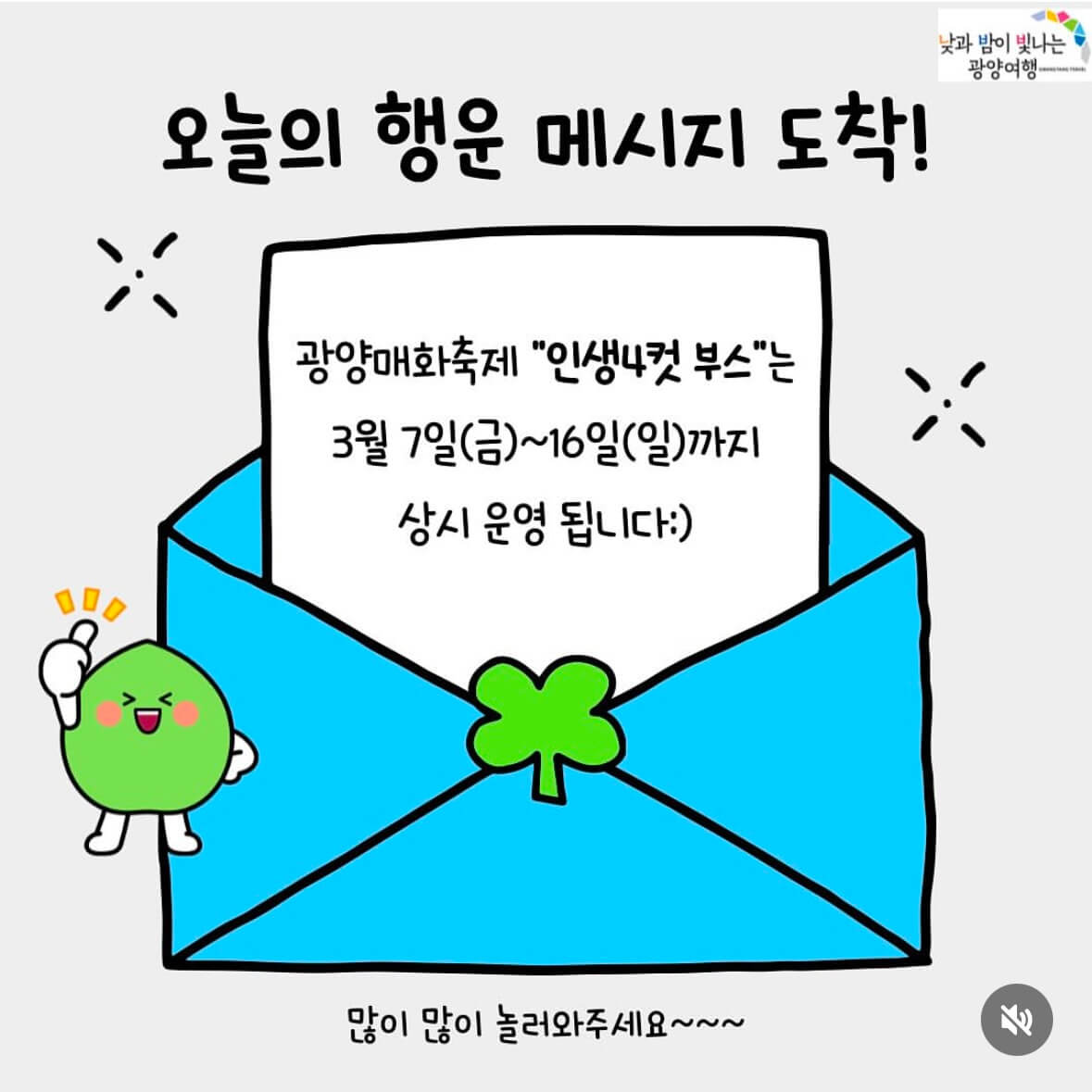 광양 매화축제기간