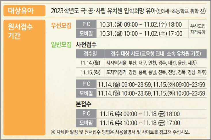 처음학교로 원서접수 기간