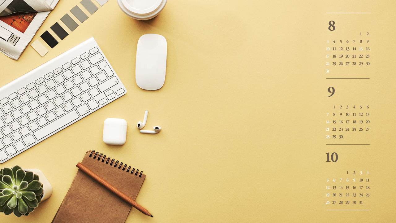 12 키보드와 메모장 B - 2025년9월 노트북배경화면