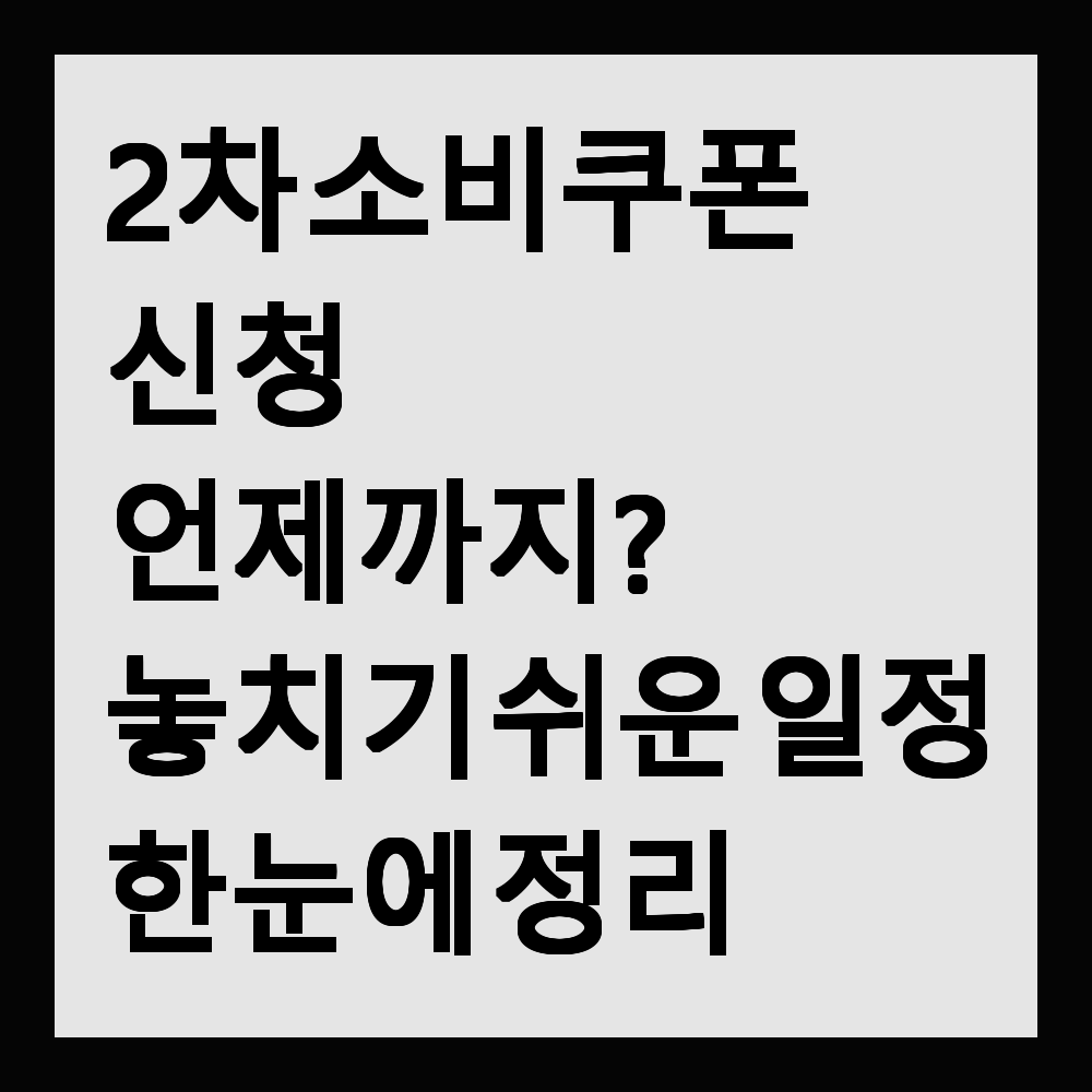2차 소비쿠폰 신청 언제까지? 놓치기 쉬운 일정 한눈에 정리