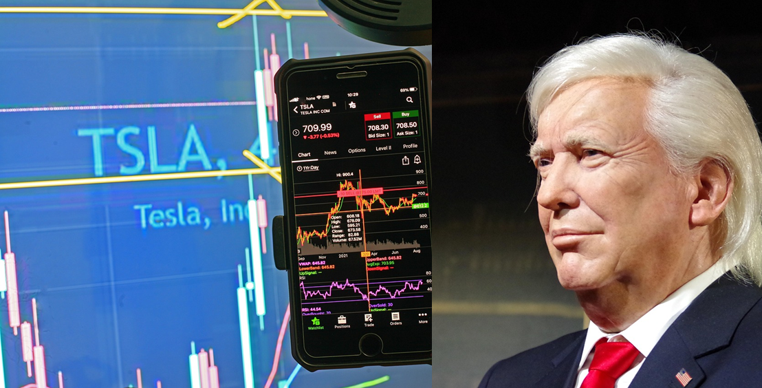 트럼프와 테슬라 주가 관련 사진