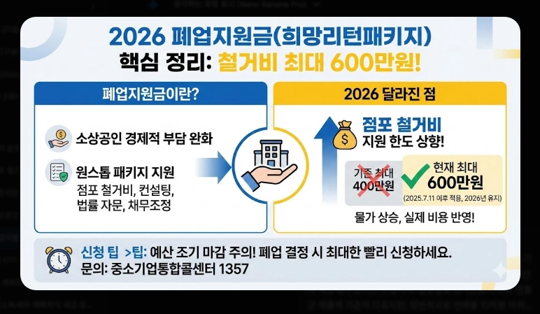 폐업지원금 신청 가이드 [2026 최신] 자격 조건 및 필요 서류 5가지 총정리