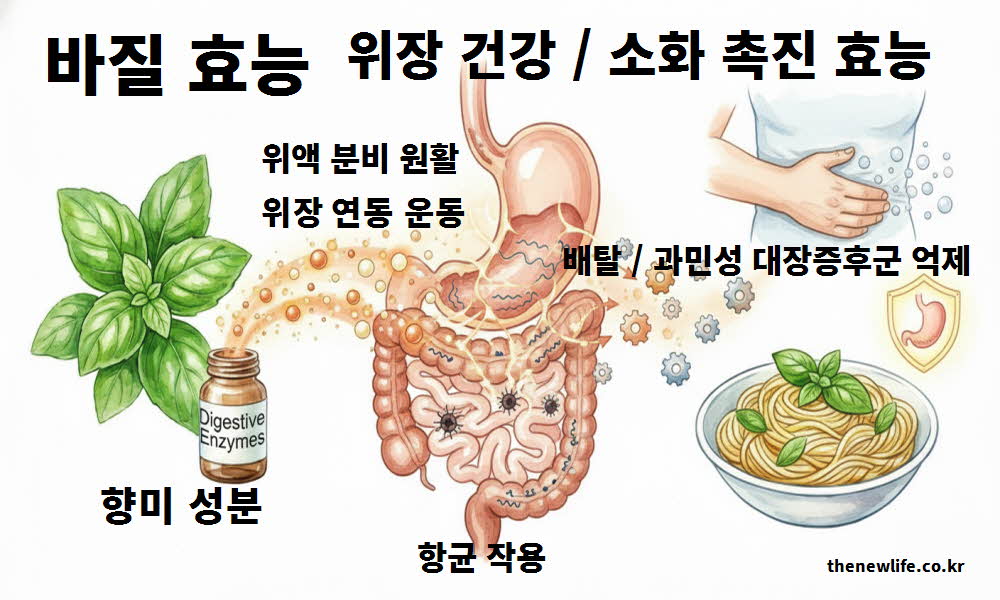 바질 효능 위장 건강 소화 촉진