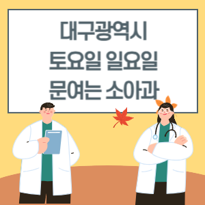 대구 토요일 일요일 소아과 진료 병원 리스트