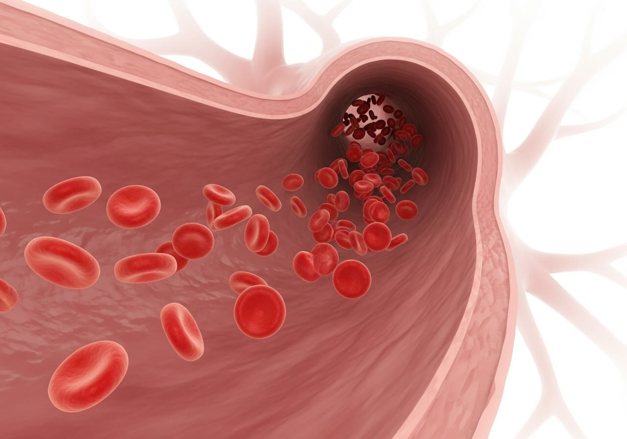 원활한 혈류 순환을 표현한 인체 혈관 단면 이미지