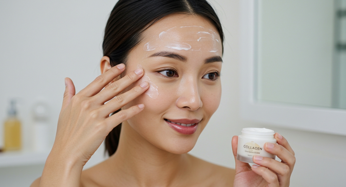 콜라겐을 바르는 여자2-사진