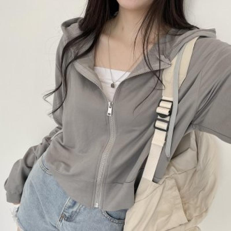 하이제시카 막입어도예쁜핏 여름아우터 숏후드집업