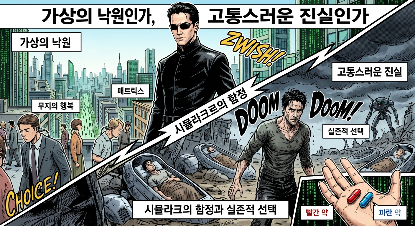 가상의 낙원인가, 고통스러운 진실인가