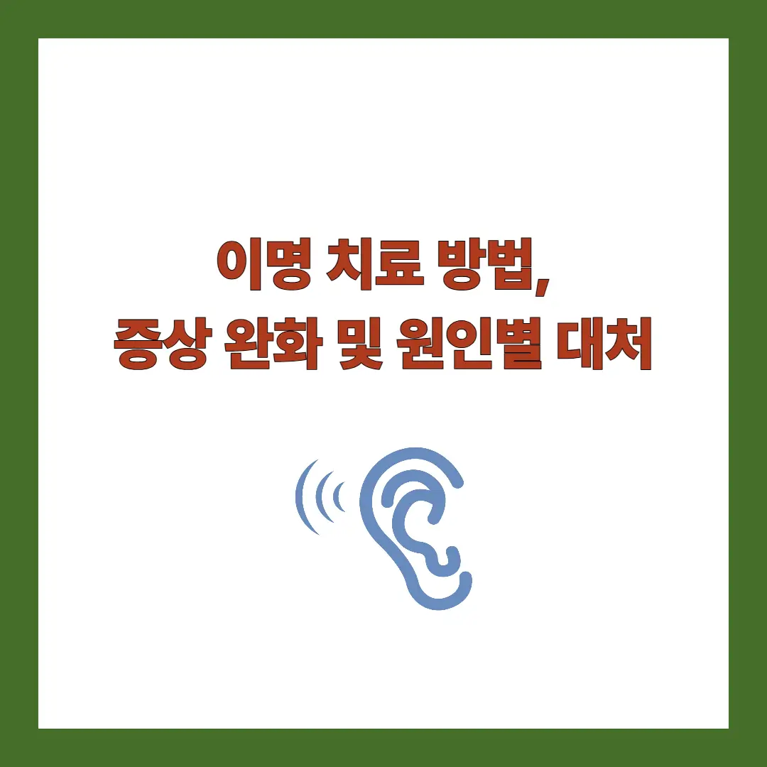 이명 치료 방법