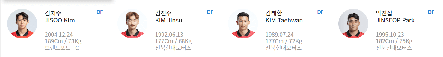 한국국가대표 축구선수