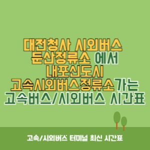 대전청사시외버스둔산정류소에서 내포신도시고속시외버스정류소 가는 시외버스 시간표 최신정보