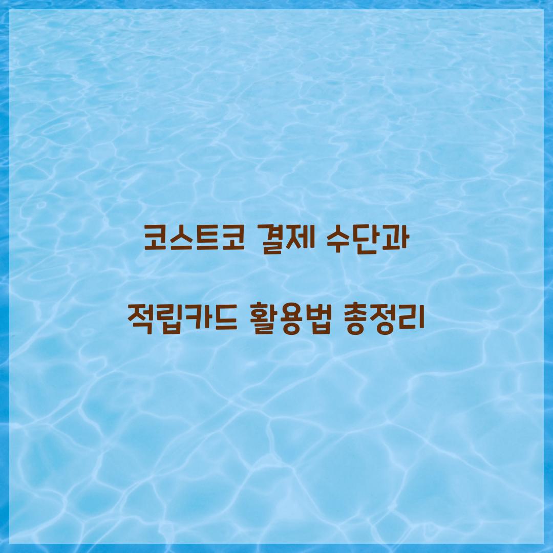 코스트코 결제 수단